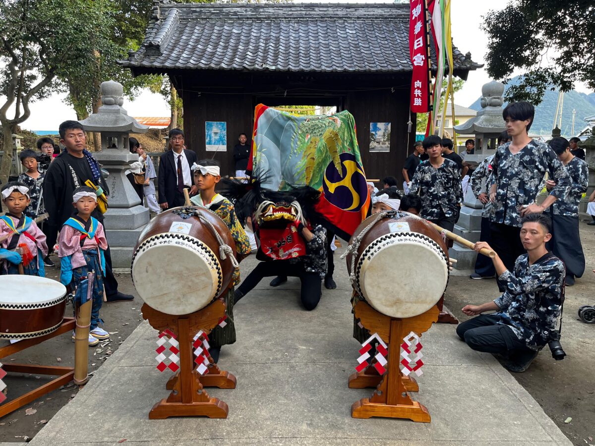 2024年 多度津町山階・春日神社 秋季例大祭 舞い込み 上小原獅子組