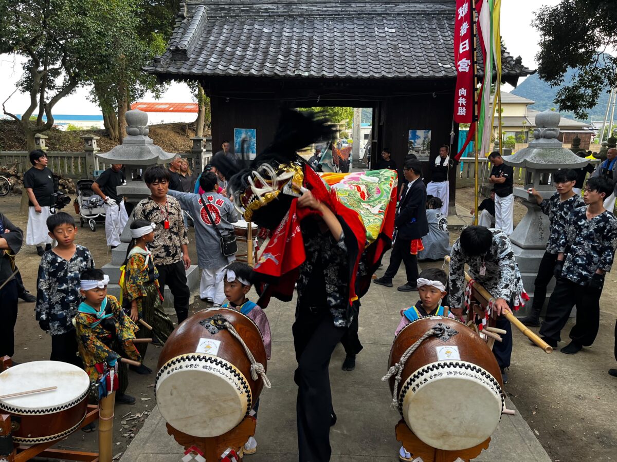 2024年 多度津町山階・春日神社 秋季例大祭 舞い込み 上小原獅子組