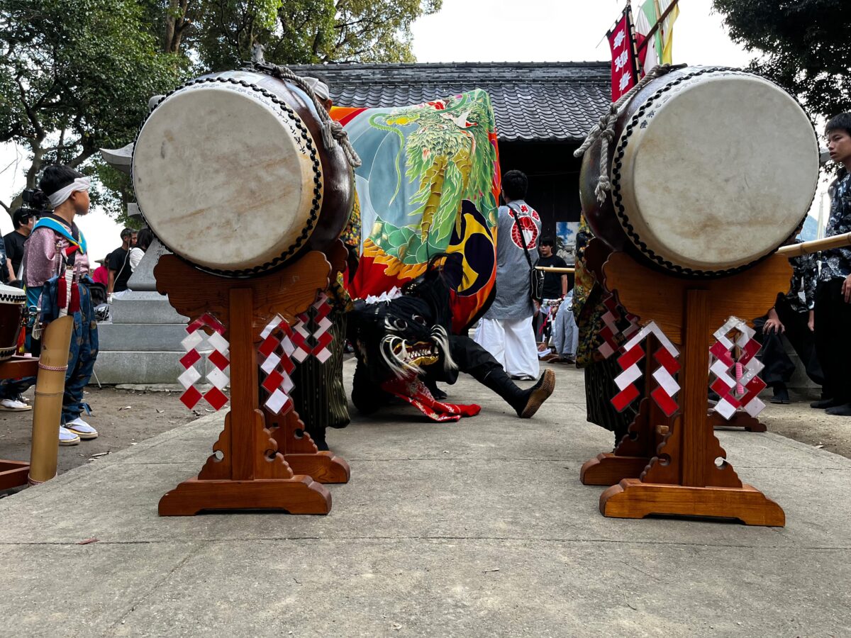 2024年 多度津町山階・春日神社 秋季例大祭 舞い込み 上小原獅子組