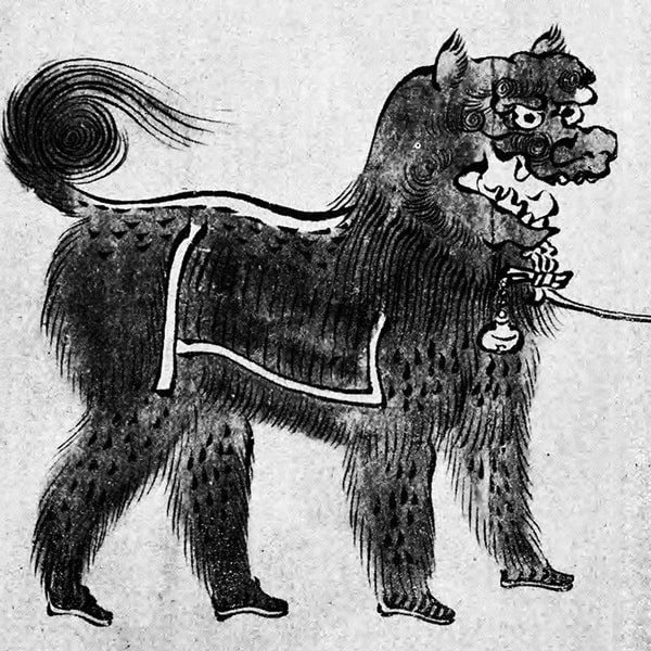 信西古楽図 縫いぐるみのような獅子(日本古典全集)