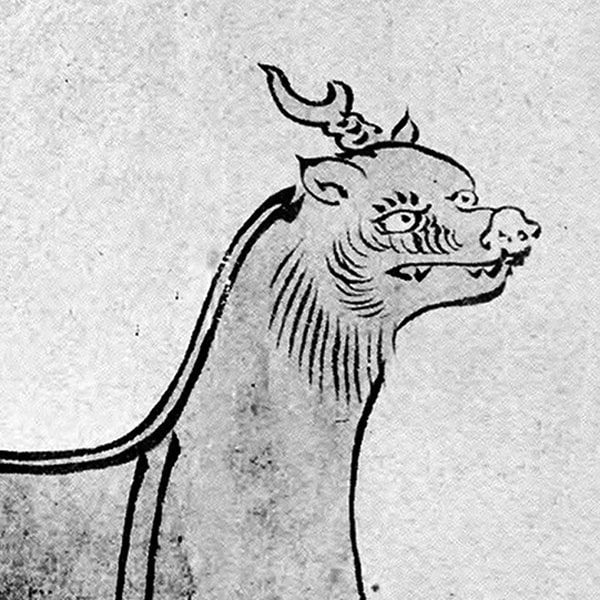 信西古楽図 獅子舞 獅子頭(日本古典全集)