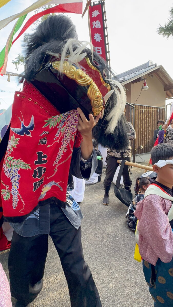 2025年 多度津町山階・春日神社 秋季例大祭 舞い込み 上小原獅子組
