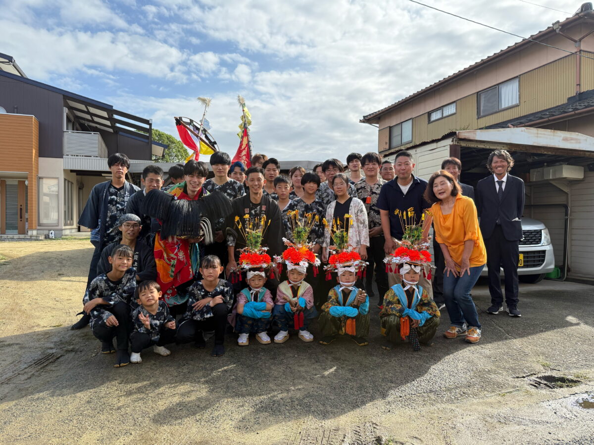 2025年 多度津町山階・当屋 秋季例大祭 記念 集合写真 上小原獅子組