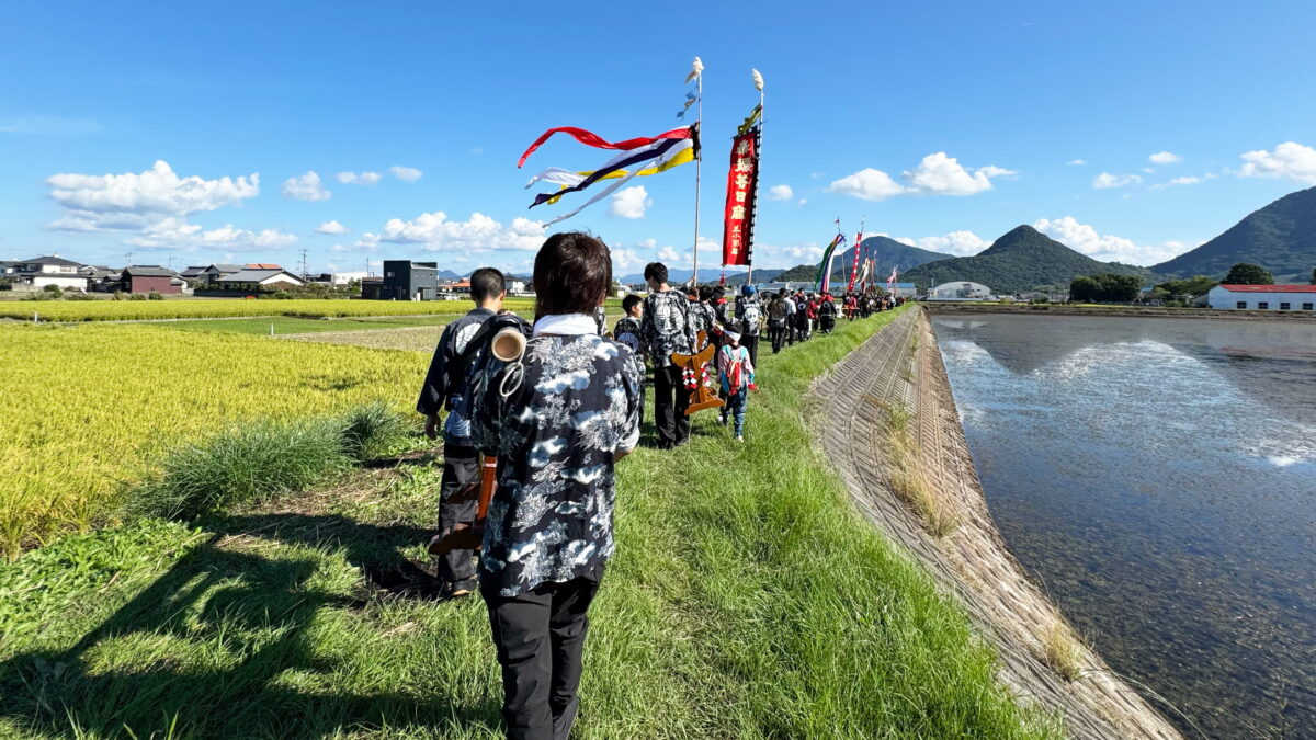 2025年 多度津町山階・藤波池 秋季例大祭 池まわり 上小原獅子組