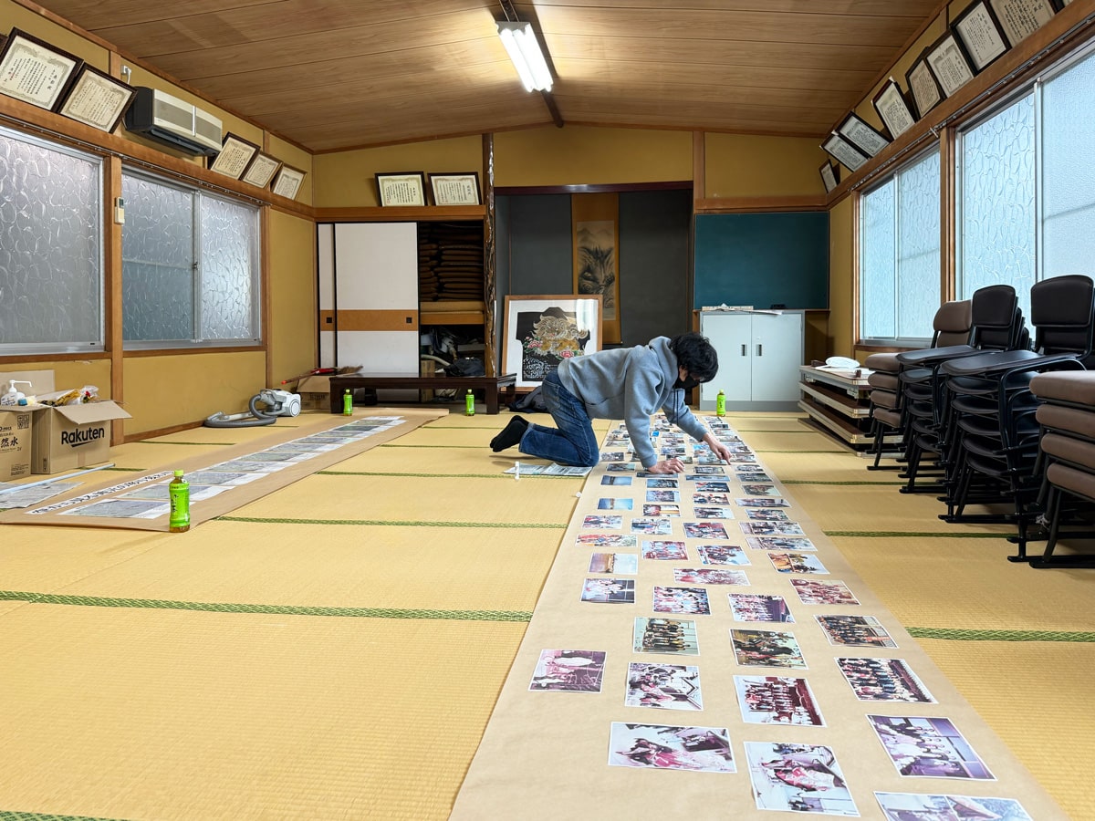 上小原青年親睦会 50周年記念展示会 会場設営